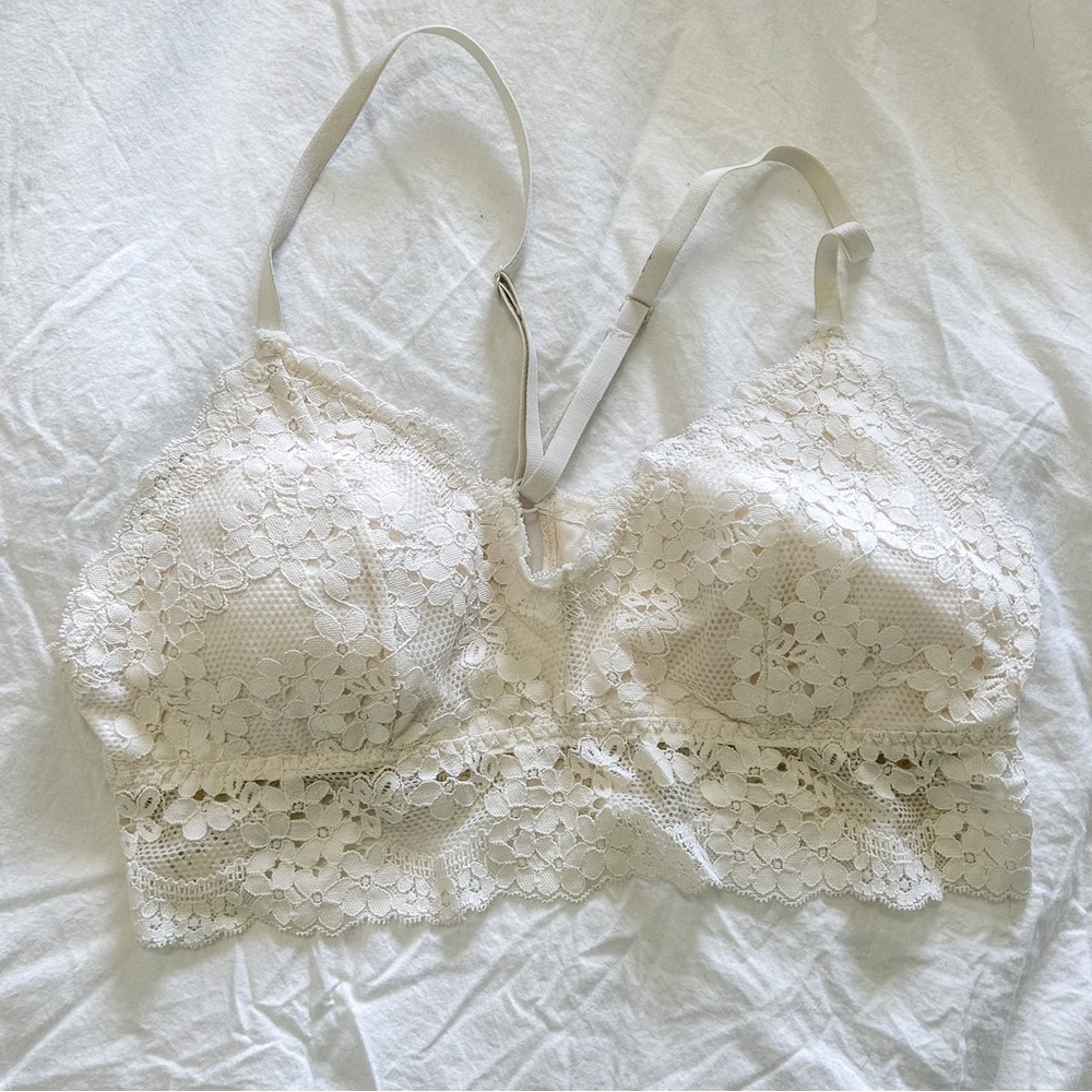 Ivory Lace Bralette - Size XL